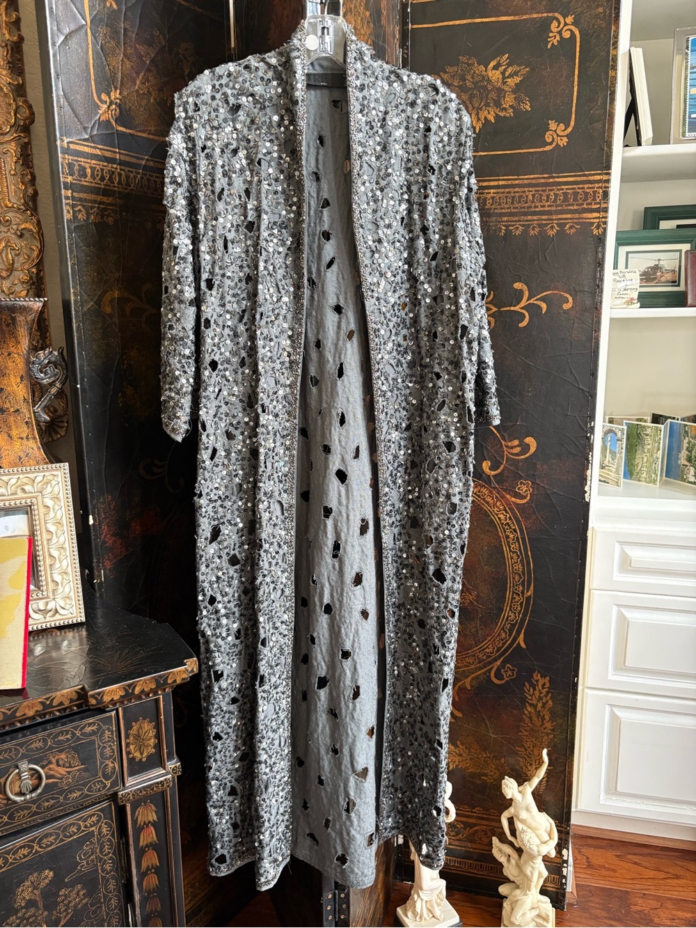 Zara Gray Knit Top with Subtle Sequin Stitch Detail